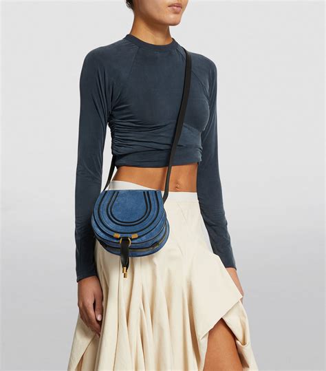 chloe mini marcie blue suede|Chloé Small Marcie Crossbody Bag .